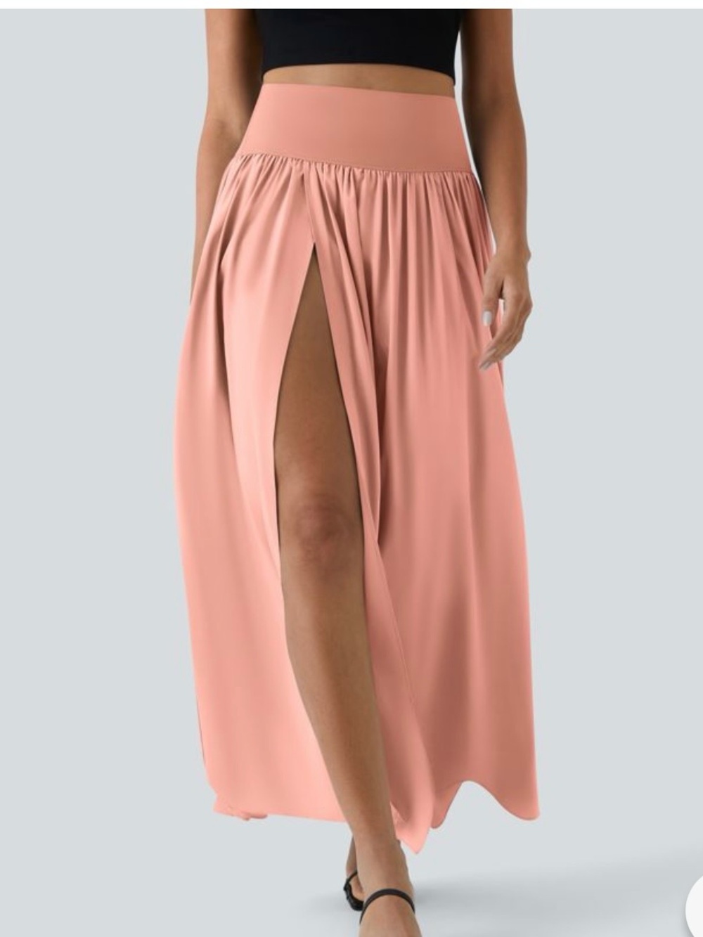 HALARA Dusty Pink Maxi Skirt with Front Thigh Slit